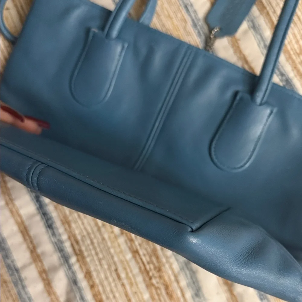 Coach ORIGINAL 1996 vintage lunch tote tan gloved leather PERIWINKLE - Picture 9 of 16